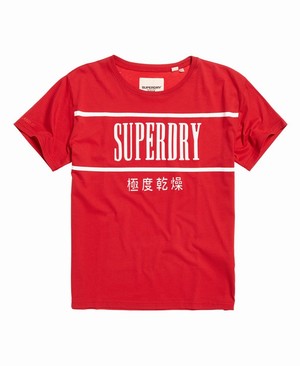 Superdry Super 90s Portland Női Pólók Piros | FKSWH6891